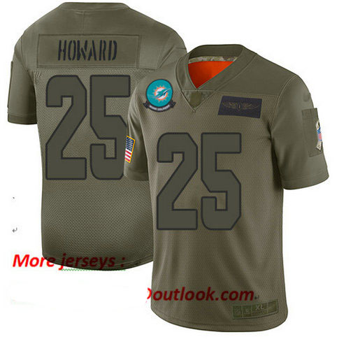 Dolphins #25 Xavien Howard Camo Men's Stitched Football Limited 2019 Salute To Service Jersey