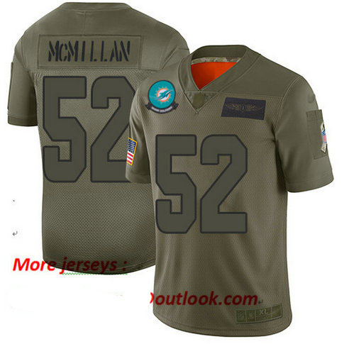 Dolphins #52 Raekwon McMillan Camo Men's Stitched Football Limited 2019 Salute To Service Jersey