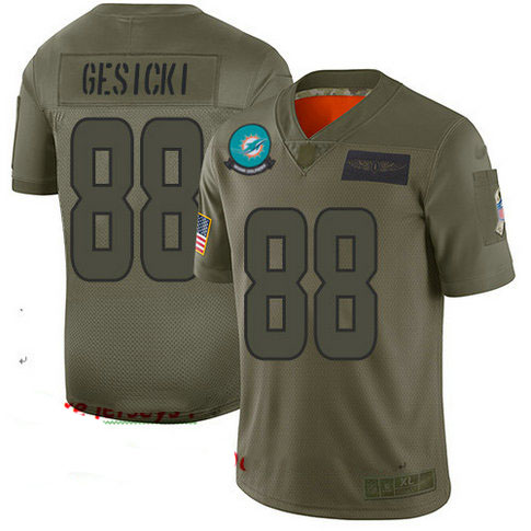 Dolphins #88 Mike Gesicki Camo Men's Stitched Football Limited 2019 Salute To Service Jersey