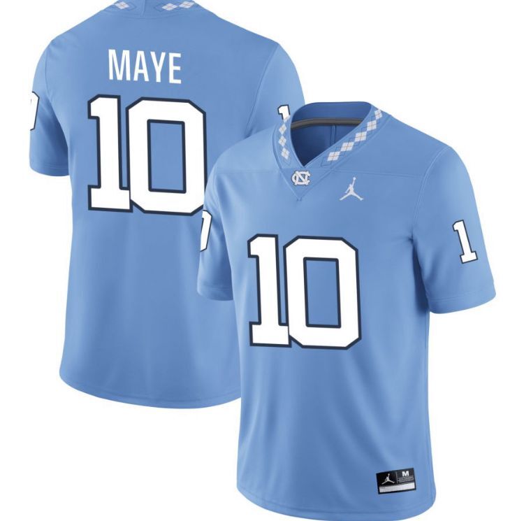 Drake Maye North Carolina Tar Heels Jordan Brand NIL Replica Football Jersey - Carolina Blue