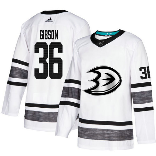 Ducks #36 John Gibson White Authentic 2019 All-Star Stitched Hockey Jersey