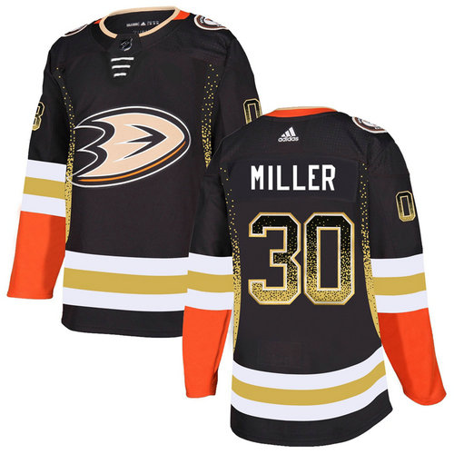 Ducks 30 Ryan Miller Black Drift Fashion Adidas Jersey