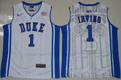 Duke Blue Devils 1 Kyrie Irving White Basketball Elite V Neck NCAA Jersey