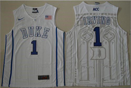 Duke Blue Devils 1 Kyrie Irving White Basketball NCAA Jersey