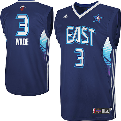 Dwayne Wade #3 2009 Eastern Conference All Star Jersey Navy blue