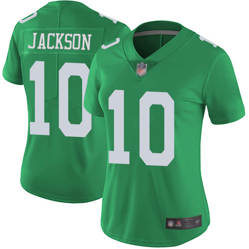 Eagles #10 DeSean Jackson Green Women's Stitched Football Limited Rush Jersey
