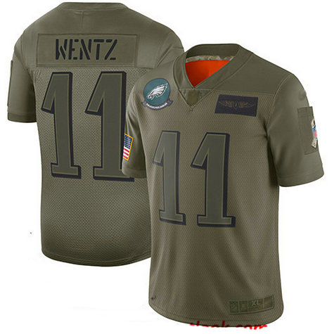 Eagles #11 Carson Wentz Camo Youth Stitched Football Limited 2019 Salute to Service Jersey