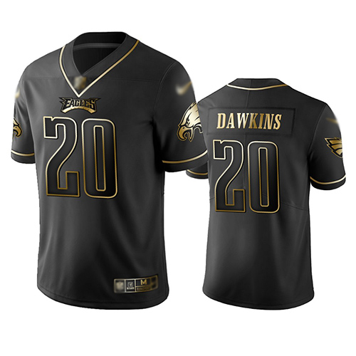 Eagles #20 Brian Dawkins Black Men's Stitched Football Limited Golden Edition Jersey