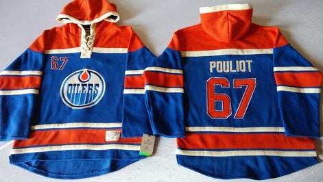 Edmonton Oilers 67 Benoit Pouliot Light Blue Sawyer Hooded Sweatshirt NHL Jersey