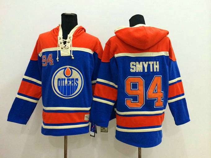 Edmonton Oilers 94 Ryan Smyth blue NHL hockey hoddies