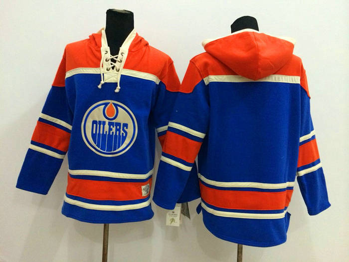 Edmonton Oilers blank blue NHL hockey hoddies