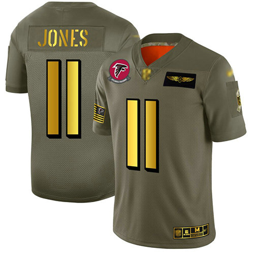 Falcons #11 Julio Jones Camo Gold Men's Stitched Football Limited 2019 Salute To Service Jersey