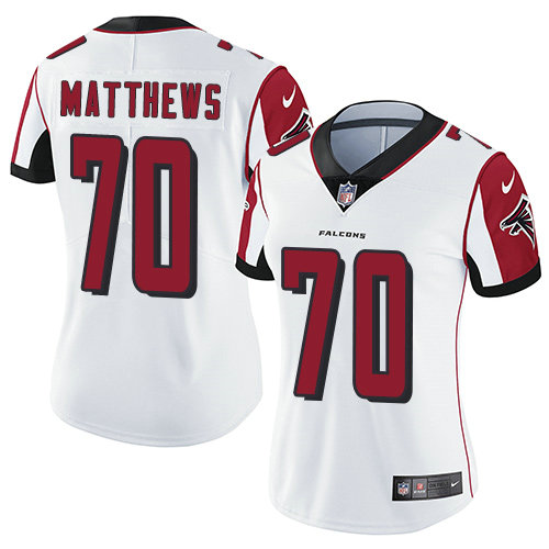 Falcons #70 Jake Matthews White Women's Stitched Football Vapor Untouchable Limited Jersey