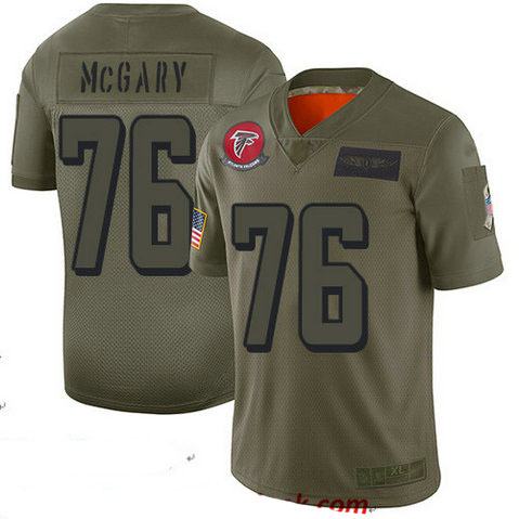 Falcons #76 Kaleb McGary Camo Youth Stitched Football Limited 2019 Salute to Service Jersey