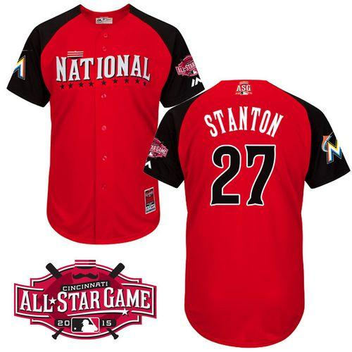Florida Marlins 27 Giancarlo Stanton Red 2015 All-Star National League Baseball Jersey