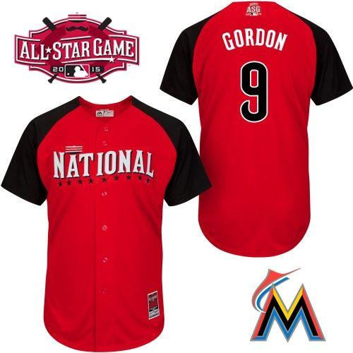 Florida Marlins 9 Dee Gordon Red 2015 All-Star National League Baseball Jersey