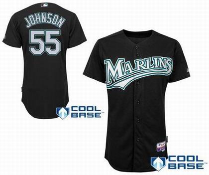 Florida Marlins Authentic #55 Josh Johnson Cool Base Jersey black