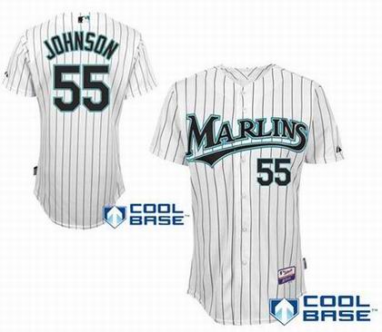 Florida Marlins Authentic #55 Josh Johnson Home Cool Base Jersey white