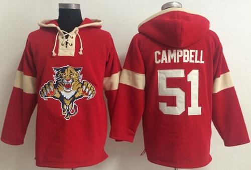 Florida Panthers 51 Brian Campbell Red Pullover NHL Hoodie