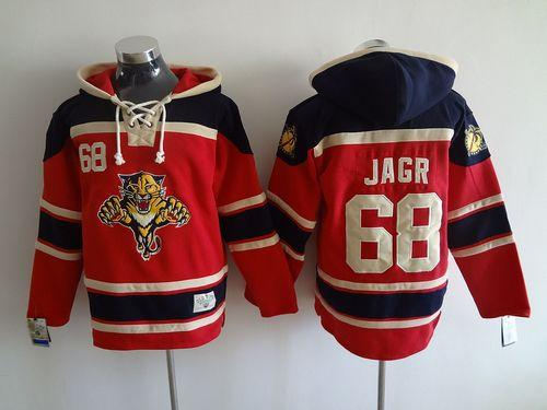 Florida Panthers 68 Jaromir Jagr Red Sawyer Hooded Sweatshirt NHL Jersey