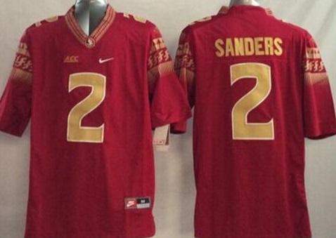 Florida State Seminoles (FSU) 2 Deion Sanders Red Stitched NCAA Limited Jersey