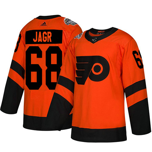 Flyers #68 Jaromir Jagr Orange Authentic 2019 Stadium Series Stitched Hockey Jersey