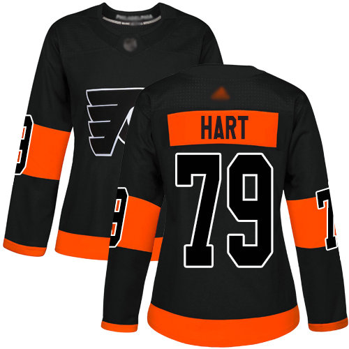 Flyers #79 Carter Hart Black Alternate Authentic Women's Stitched Hockey Jersey
