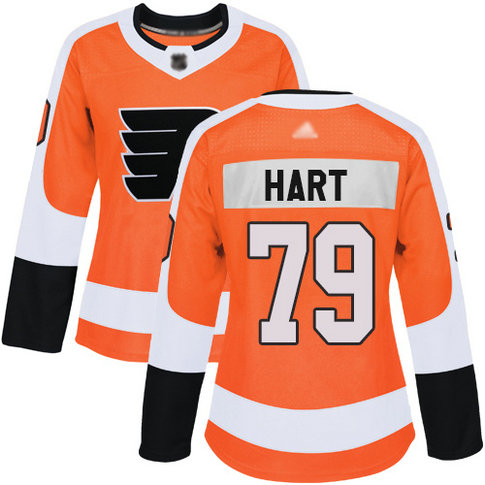 Flyers #79 Carter Hart Orange Home Authentic Women's Stitched Hockey Jersey