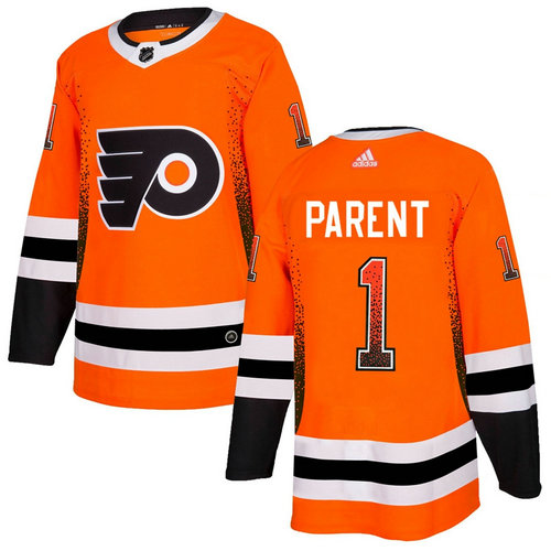 Flyers 1 Bernie Parent Orange Drift Fashion Adidas Jersey