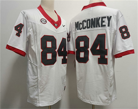 Georgia Bulldogs #84 Ladd McConkey White Stitched Jersey