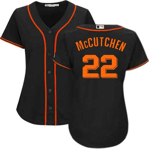 Giants #22 Andrew McCutchen Black Alternate Women's Stitched MLB Jersey_1