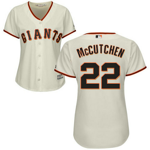 Giants #22 Andrew McCutchen Cream Home Women's Stitched MLB Jersey_1