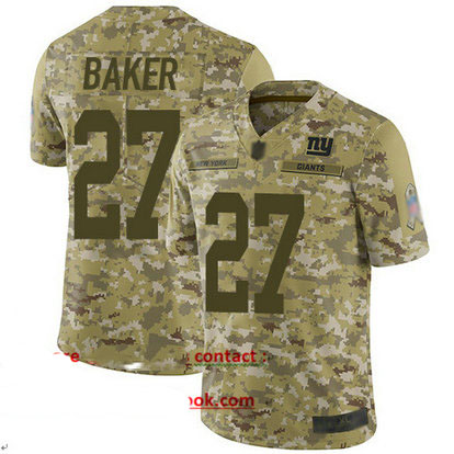 Giants #27 Deandre Baker Camo Youth Stitched Football Limited 2018 Salute to Service Jersey