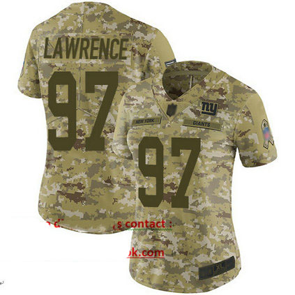 Giants #97 Dexter Lawrence Camo Women's Stitched Football Limited 2018 Salute to Service Jersey
