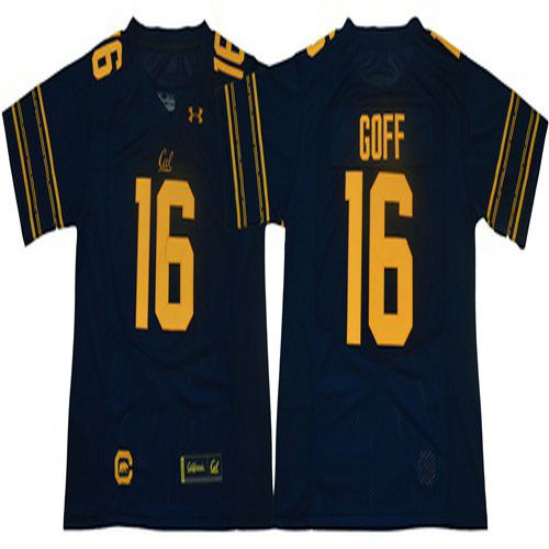 Golden Bears #16 Jared Goff Navy Blue Under Armour Premier Stitched NCAA Jersey
