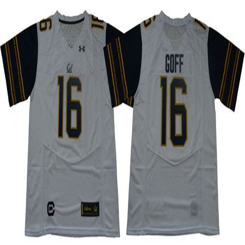 Golden Bears #16 Jared Goff White Under Armour Premier Stitched NCAA Jersey