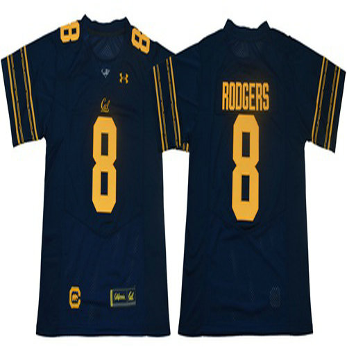 Golden Bears #8 Aaron Rodgers Navy Blue Under Armour Premier Stitched NCAA Jersey