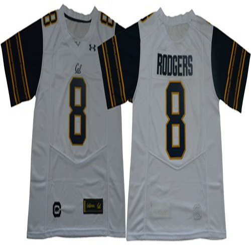 Golden Bears #8 Aaron Rodgers White Under Armour Premier Stitched NCAA Jersey