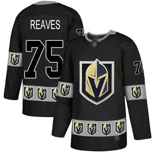Golden Knights #75 Ryan Reaves Black Authentic Team Logo Fashion Stitched Hockey Jersey