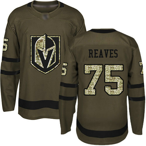 Golden Knights #75 Ryan Reaves Green Salute to Service Stitched Hockey Jersey