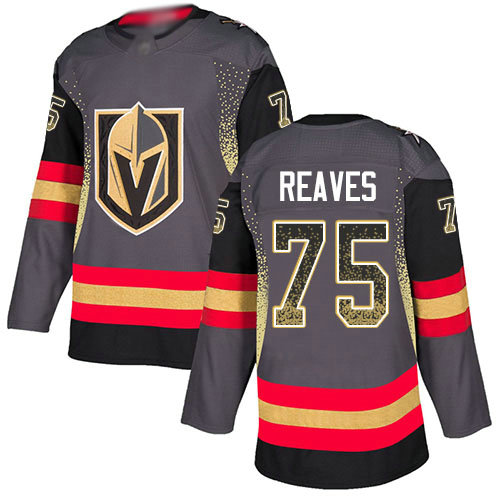 Golden Knights #75 Ryan Reaves Grey Home Authentic Drift Fashion Stitched Hockey Jersey