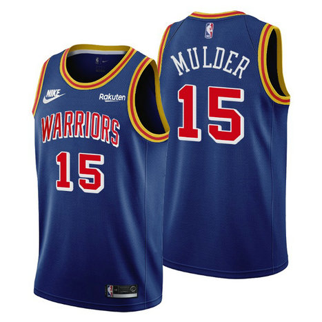 Golden State Warriors #15 Mychal Mulder Men's Nike Releases Classic Edition NBA 75th Anniversary Jersey Blue