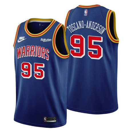 Golden State Warriors #95 Juan Toscano-Anderson Men's Nike Releases Classic Edition NBA 75th Anniversary Jersey Blue