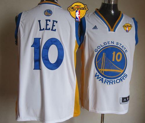 Golden State Warriors 10 David Lee White The Finals Patch NBA Jersey