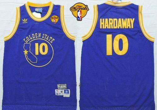 Golden State Warriors 10 Tim Hardaway Blue New Throwback The Finals Patch NBA jersey
