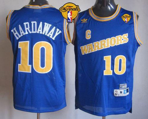 Golden State Warriors 10 Tim Hardaway Blue Throwback The Finals Patch NBA Jersey