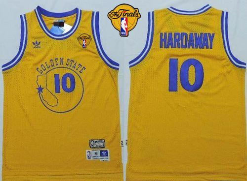 Golden State Warriors 10 Tim Hardaway Gold New Throwback The Finals Patch NBA Jersey