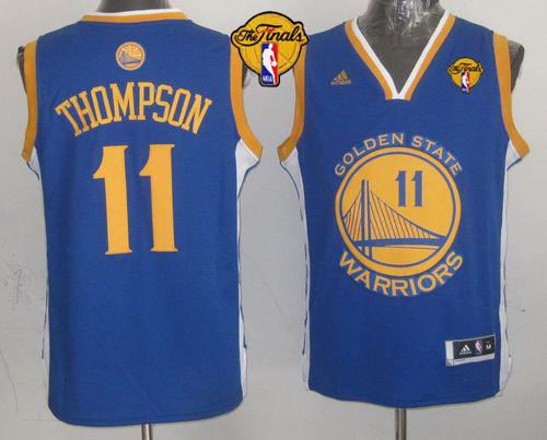 Golden State Warriors 11 Klay Thompson Blue The Finals Patch NBA Jersey