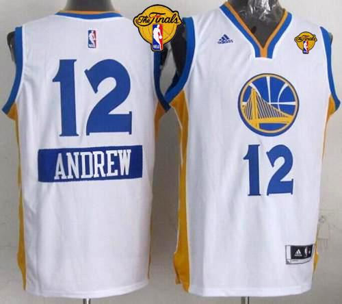 Golden State Warriors 12 Andrew Bogut White 2014-15 Christmas Day The Finals Patch NBA jersey