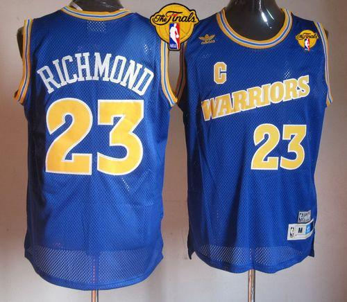 Golden State Warriors 23 Mitch Richmond Blue Throwback The Finals Patch NBA Jersey